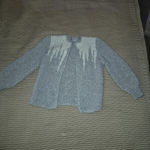 Gray and Cream Knit Cardigan